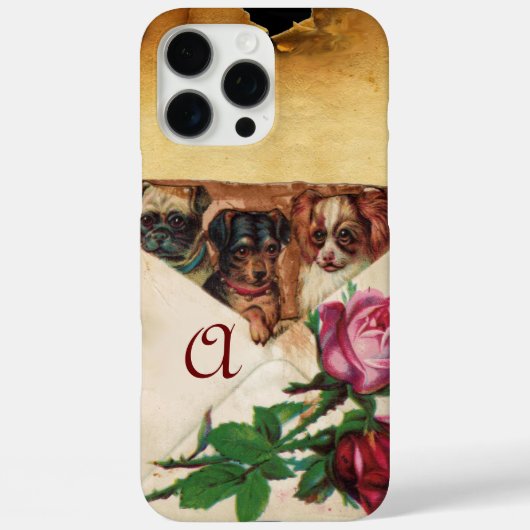 モノグラムバラ付き3つのdggies Case-Mate iPhoneケース (裏面)