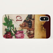 モノグラムバラ付き3つのdggies Case-Mate iPhoneケース (裏面(横))