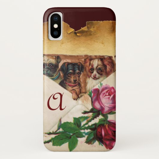 モノグラムバラ付き3つのdggies Case-Mate iPhoneケース (裏面)