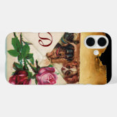 モノグラムバラ付き3つのdggies Case-Mate iPhoneケース (裏面 (横))