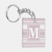 モノグラムバラ石英ストライプ材 キーホルダー (正面左)