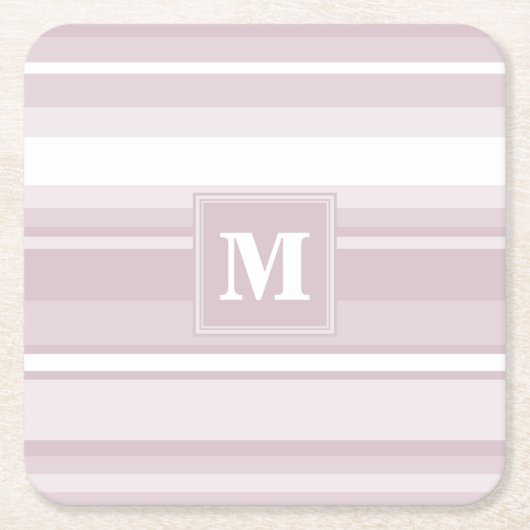 モノグラムバラ石英ストライプ材 スクエアペーパーコースター (正面)