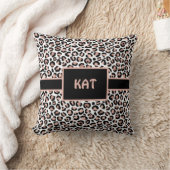 モノグラムバラ金ゴールドとブラックヒョウ柄 クッション (ブランケット)