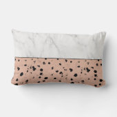 モノグラムバラ金ゴールドアニマルプリント及び大理石パターン ランバークッション (裏面)