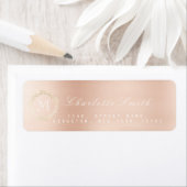 モノグラムバラ金ゴールドエレガント差出人住所ラベル ラベル (インサイチュ)