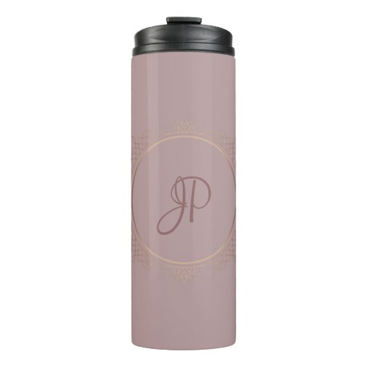 モノグラムバラ金ゴールドカスタムテンプレート タンブラー (正面)