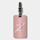 モノグラムバラ金ゴールドガーリースクリプト名前をカスタムする ラゲッジタグ (正面縦)