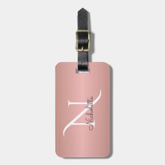 モノグラムバラ金ゴールドガーリースクリプト名前をカスタムする ラゲッジタグ (正面縦)