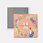 モノグラムバラ金ゴールドグリッターマーメイドはかりで測おもしろいマグン マグネット (正面/裏面)