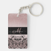 モノグラムバラ金ゴールドグリッター キーホルダー (裏面)