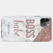 モノグラムバラ金ゴールドグリッター |大理石ボスバベ Case-Mate iPhoneケース (裏面(横))