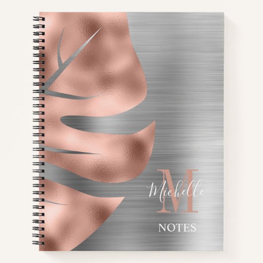 モノグラムバラ金ゴールドグレーモノグラム ノートブック (正面)