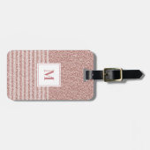 モノグラムバラ金ゴールドストライプグリッターガーリー ラゲッジタグ (正面横)