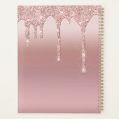 モノグラムバラ金ゴールドドリップグリッター赤面ピンクトレンディー プランナー手帳 (裏面)