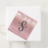 モノグラムバラ金ゴールドドリップグリッター赤面ピンク結婚ズ フェイバータグ (インサイチュ)