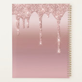 モノグラムバラ金ゴールドドリップグリッター赤面ピンク結婚ズ プランナー手帳 (裏面)