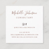 モノグラムバラ金ゴールドパームリーフブラッシュメタル スクエア名刺 (裏面)