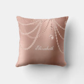 モノグラムバラ金ゴールドパールダイヤモンドグきらきら光るラム クッション (裏面)