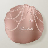 モノグラムバラ金ゴールドパールダイヤモンドグきらきら光るラム ラウンドクッション (裏面)