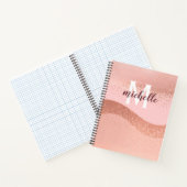 モノグラムバラ金ゴールドピンクグリッター ノートブック (内部)