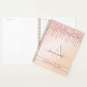 モノグラムバラ金ゴールドピンクグリッター プランナー手帳 (ディスプレー)