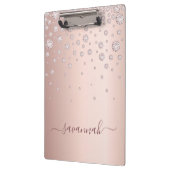 モノグラムバラ金ゴールドピンクスクリプモダントダイヤモンド クリップボード (左)