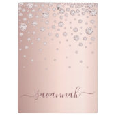 モノグラムバラ金ゴールドピンクスクリプモダントダイヤモンド クリップボード (裏面)