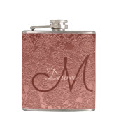 モノグラムバラ金ゴールドピンクフローラアモダンーエレガントト フラスク (正面)