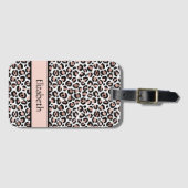 モノグラムバラ金ゴールドブラックレオパード印刷 ラゲッジタグ (正面横)
