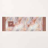 モノグラムバラ金ゴールド大理石パターンヨガマット ヨガマット (正面(横))