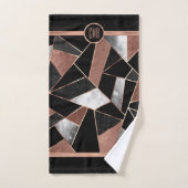 モノグラムバラ金ゴールド抽象芸術パターンバスタオルセット バスタオルセット (ハンドタオル)