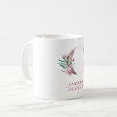 モノグラムバラ金ゴールド水彩フラワーレターC コーヒーマグカップ (正面左)