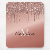 モノグラムバラ金ゴールド滴下グリッター金属 マウスパッド (正面)