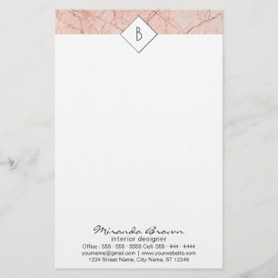 モノグラムバラ金ゴールド連絡大理石情報文房具 便箋