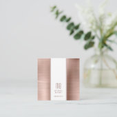 モノグラムバラ金ゴールド金属箔コンサルタント スクエア名刺 (スタンド正面)