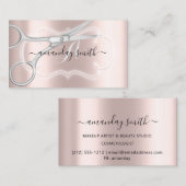 モノグラムバラ銀はさみ美容用額縁 名刺 (正面/裏面)