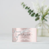 モノグラムバラ銀はさみ美容用額縁 名刺 (スタンド正面)