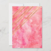 モノグラムバルミツワーコーラルピンクストライプ金ゴールド 招待状 (裏面)