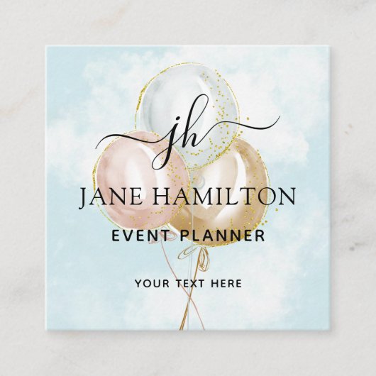 モノグラムバルーンイベントプランナー スクエア名刺 (正面)