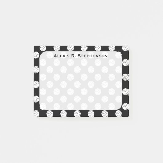 モノグラムバレーボールのボール(黒) ポストイット (正面)