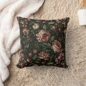 モノグラムバロック濃い紫色の花のパターン クッション (ブランケット)