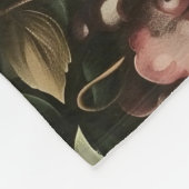 モノグラムバロック濃い紫色の花のパターン フリースブランケット (角)