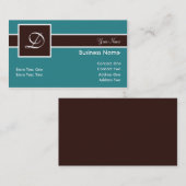 モノグラムバンドティール(緑がかった色)&チョコレートビジネスカード 名刺 (正面/裏面)