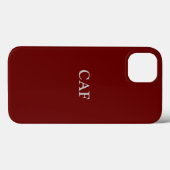 モノグラムバーガンディーマルーン濃い赤白 Case-Mate iPhoneケース (裏面 (横))