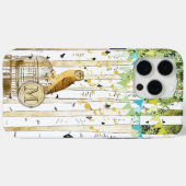 モノグラムバードケージヴィンテージフクロウ樺の木ツリーiPhone Case-Mate iPhoneケース (裏面 (横))