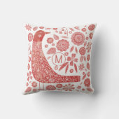 モノグラムバードレッドホワイト クッション (裏面)