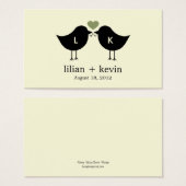 モノグラムバード結婚式の引き出物ラベル- Sage (正面&裏面)