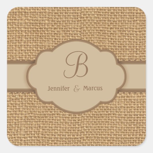 モノグラムバーラップカスタムスクエアステッカー スクエアシール (正面)