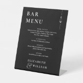 モノグラムバー メニュー 白黒 ミニマル 台座サイン (正面)