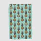 モノグラムパイナップルフルーツパターンゴルフタオル ゴルフタオル (正面)